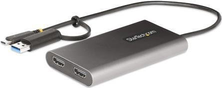 StarTech.com USB-C auf Dual-HDMI Adapter mit 100W PD Pass-Through und 4K 60Hz, grau, Kabellänge: 30 cm - Bild 1