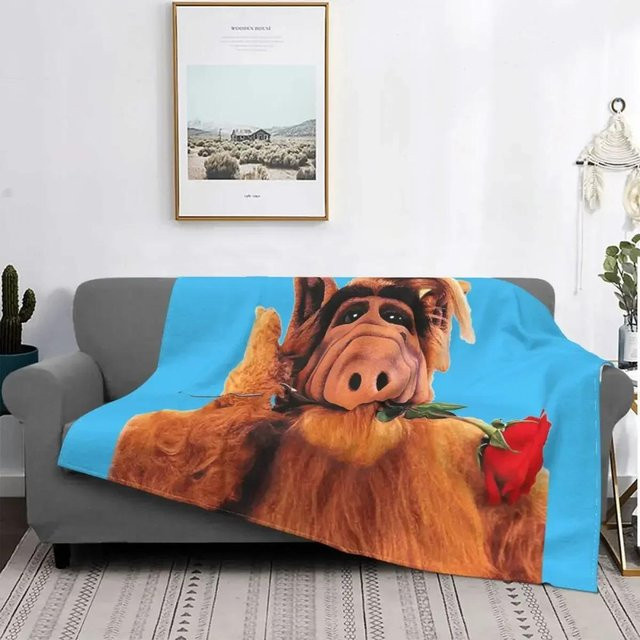 YunhengTechnology ALF Fleece-Decke aus weichem Flanell, Blau, B/B: 80 x 120 cm - Bild 1