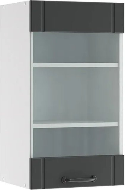 Vicco FAME Line Hängeglasschrank im Landhausstil mit Glastüren, Anthrazit/Weiß, Breite: 40 cm - Bild 2