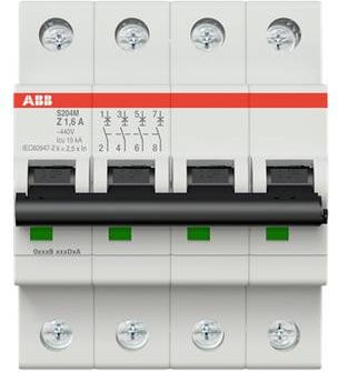 ABB S204M-Z1.6 Leitungsschutzschalter 1,6A 400V weiß - Bild 1