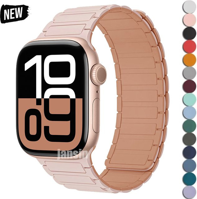 Apple Watch Armband, magnetisches Silikonarmband, Rosa, Unisex - Bild 1