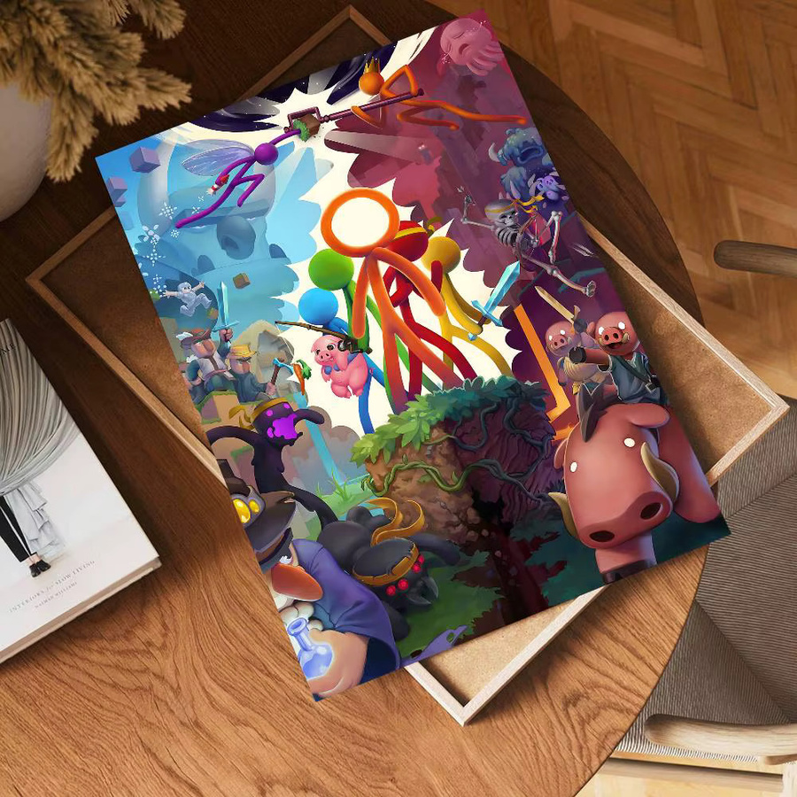 Potdemiel Vintage-Poster mit abstrakten Tiermotiven in Multicolour, Rechteckiges Wandkunst-Poster aus Papier - Bild 6