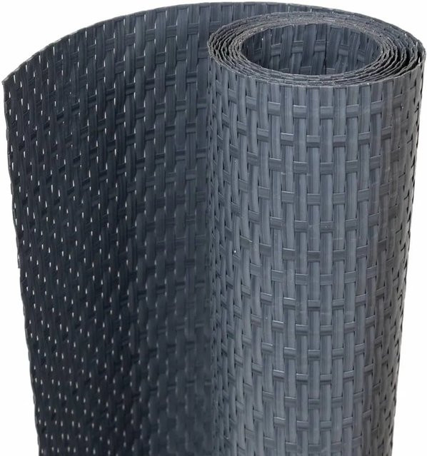 vidaXL Balkon-Sichtschutz aus Poly Rattan in Anthrazit, Breite: 1000 cm, Höhe: 100 cm - Bild 1