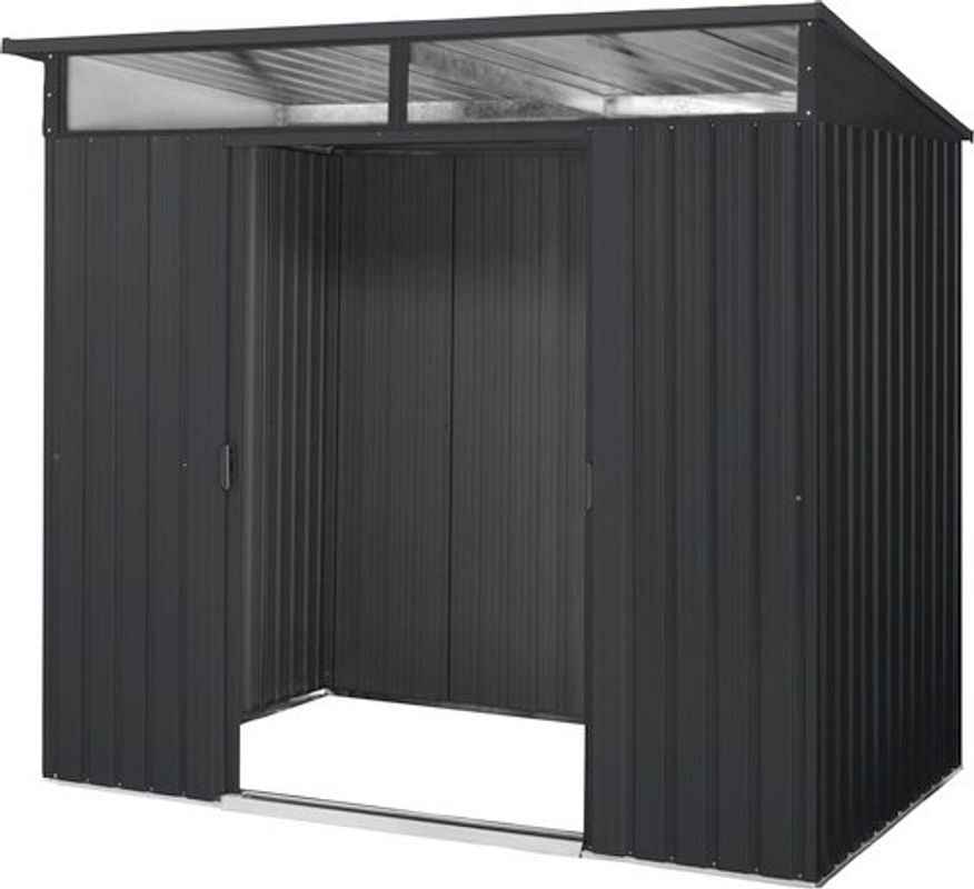 Pergart Gerätehaus Lübeck 86 aus Metall in Anthrazit Grau B/H/T: 238 x 203 x 194 cm - Bild 7