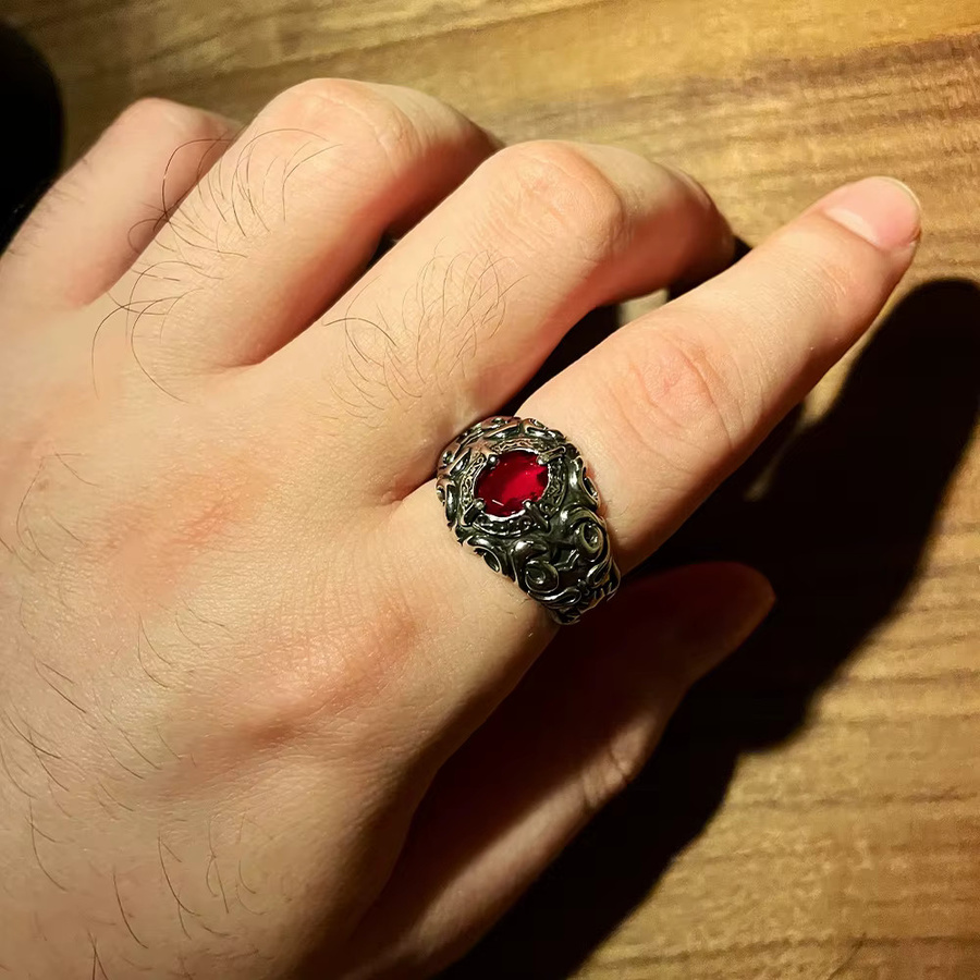 LENNIK Ring, Rotes Herz, Silber, Unisex - Bild 2