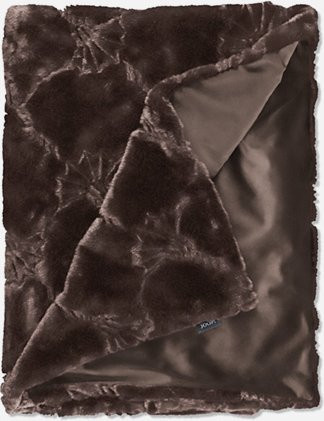 Plaid JOOP! COZY CORNFLOWER in Umbra, B/T/H: 130 x 170 cm, Fluffy Faux Fur Design - Bild 1