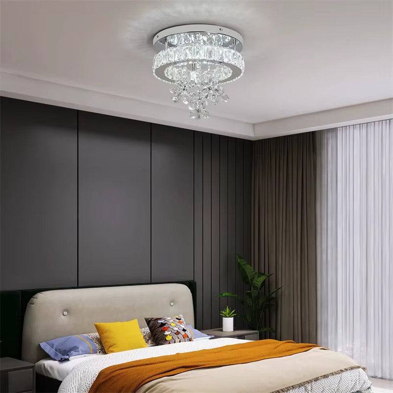 GreeLustr Moderne LED-Hängelampe mit Fernbedienung in Silber und Transparent für Schlafzimmer und Esszimmer - Bild 2
