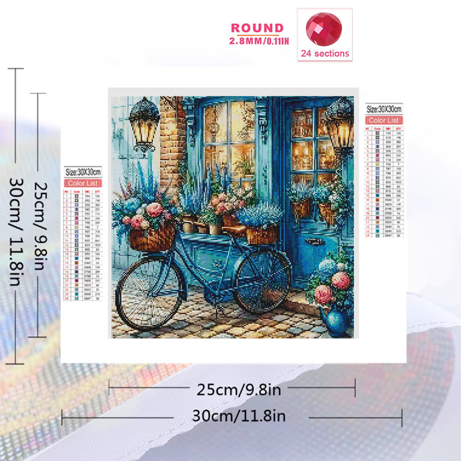 Evershine Diamond Painting Set mit Blumen-Motiv und Rundsteinen in Mehrfarbig, B/H: 20 x 20 cm - Bild 2