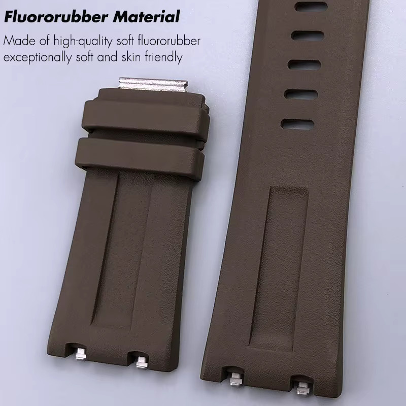 TUFFR Uhrenarmband FKM-Fluorkautschuk, Schwarz, Unisex, 28 mm x 24 mm - Bild 2