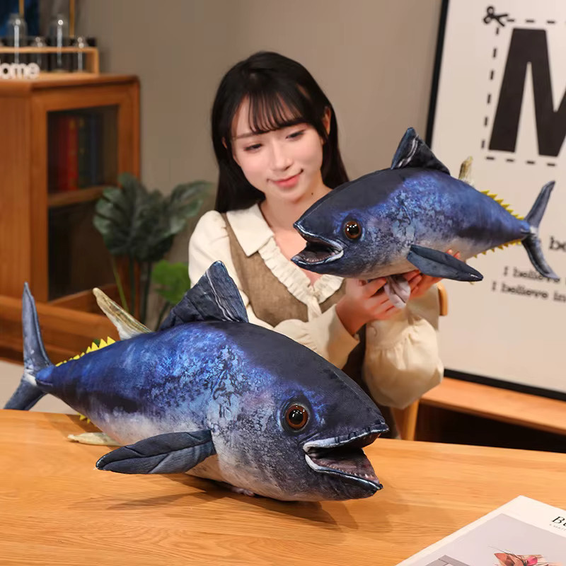 MIAOOWA Thunfisch-Plüschtier, Tierkissen, Blau - Bild 2
