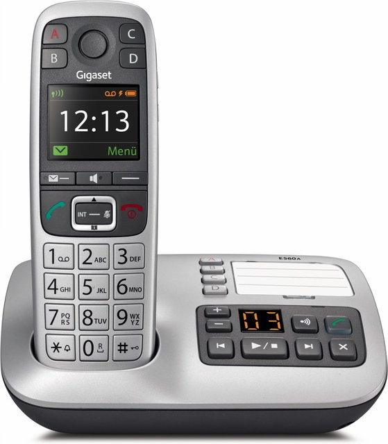 Gigaset E560A Seniorentelefon mit Anrufbeantworter und Freisprecheinrichtung in Platin - Bild 1