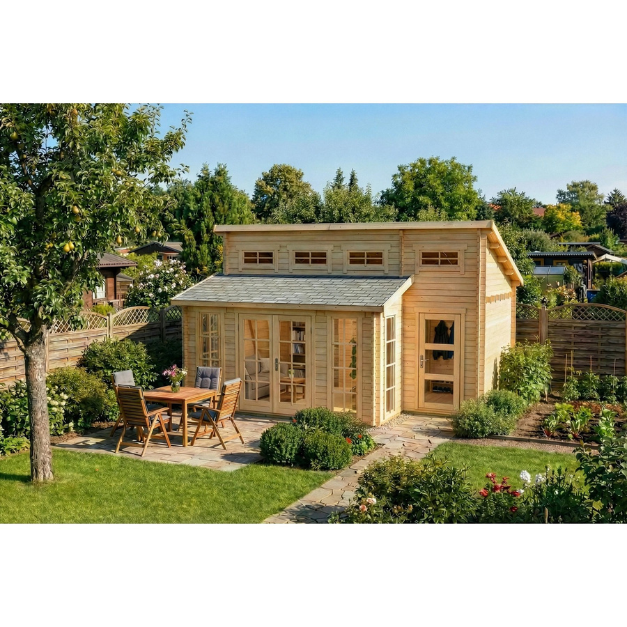 Alpholz Gartenhaus Lausitz Prima Pultdach Unbehandelt B: 590 cm, T: 540 cm - Bild 2