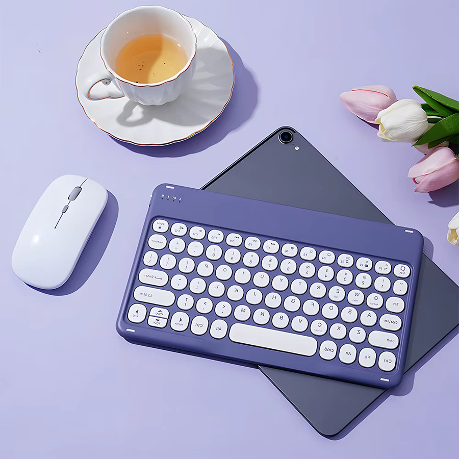 CASEPOKE kabellose Bluetooth-Tastatur mit runden Tasten und geräuschlosem Tippen für iPad, Samsung, Xiaomi, Google und Huawei - Bild 2