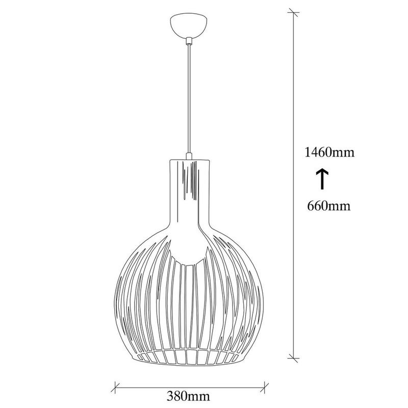 Opviq Pendelleuchte Fellini in Schwarz aus Eisen mit E27 Fassung, Höhe: 146 cm, Breite: 38 cm, Tiefe: 38 cm - Bild 3