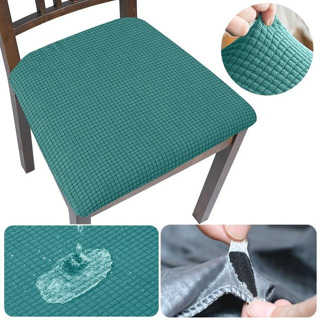 Wasserdichter Stretch-Stuhlsitzbezug von Yiran Bag für Esszimmerstühle, waschbarer Polsterbezug aus Polyester in schlichtem Design - Bild 1