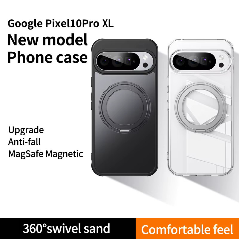 Transparente Handyhülle für Google Pixel 10 Pro XL, 9A und 8A mit magnetischer drehbarer Halterung und MagSafe-Kompatibilität, stoßfeste Schutzhülle - Bild 3