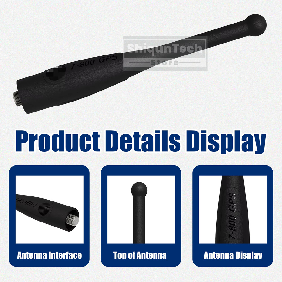 RONGYIN Stubby-Antenne NAR6595A mit GPS für APX MTX8250 und APX6000 Funkgeräte, Schwarz, 764-870MHz - Bild 4