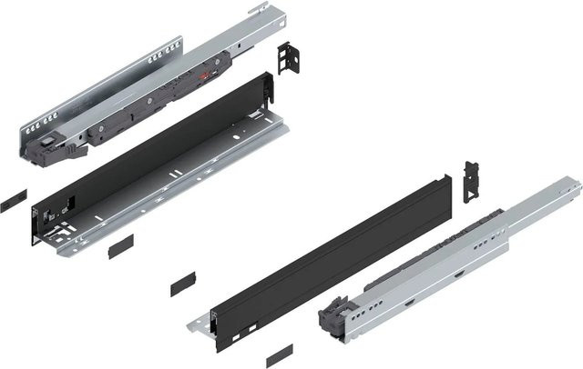 Blum Legrabox Pure Set Schubladensystem mit Blumotion Soft-Close, Nennlänge: 450 mm, Tragkraft: 40 kg, Farbe: Carbonschwarz Matt - Bild 1