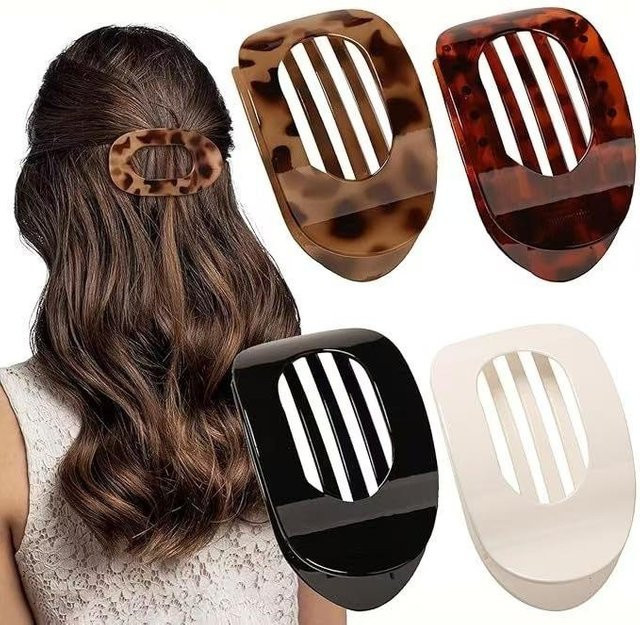 Binchi Outdoor Product Haarspange, 4-teiliges Set, matt, oval, brown, Damen - Bild 1