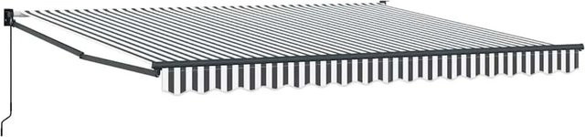 vidaXL Einziehbare Markise mit Gelenkarmen aus Aluminium und Polyester, Anthrazit und Weiß, B: 400 cm, T: 300 cm - Bild 1