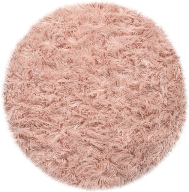 Runder Hochflor-Teppich Playara in Rosa, Durchmesser: 120 cm - Bild 1