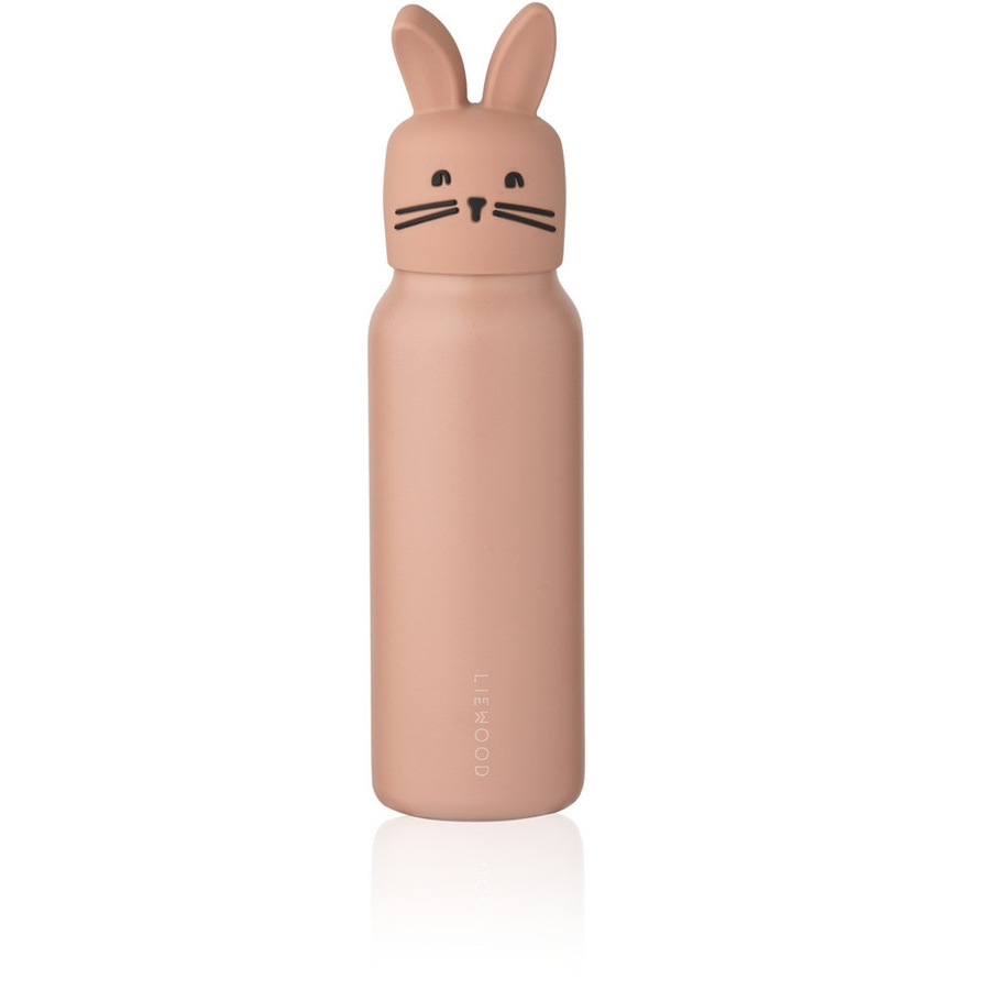 Liewood Falk Wasserflasche mit Kaninchendeckel aus Edelstahl und Silikon, Sand, 350 ml - Bild 1