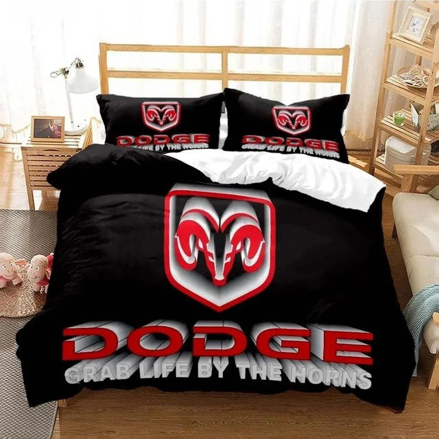 Dodge Ram Bettwäsche-Set mit Bettbezug und Kissenbezügen, Schwarz, B/H: 140 x 210 cm - Bild 1