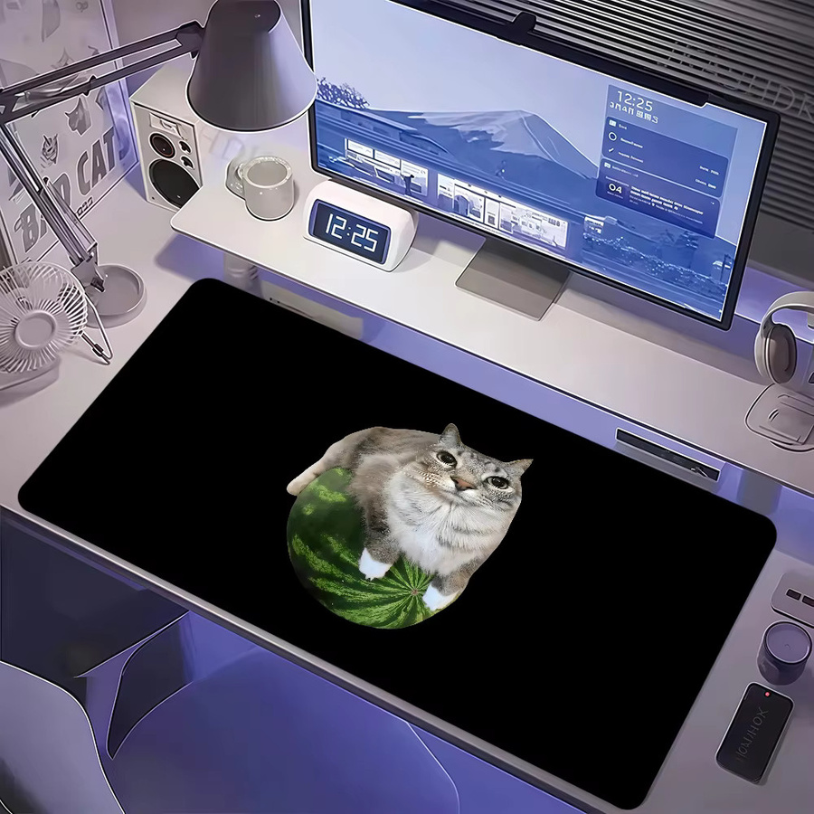 Potdemiel Mauspad Silly Funny Cat M-Meme Z-Zazu Halloween in Schwarz, rutschfest und verdickt für Gaming und Büro - Bild 3