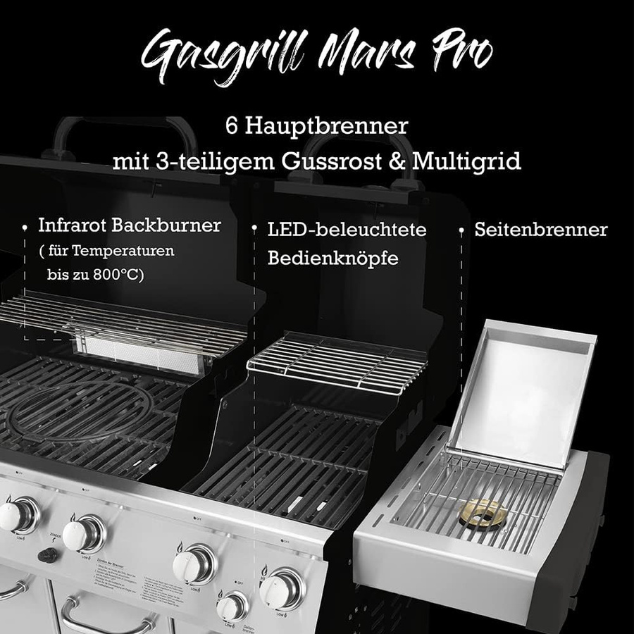 Justus Gasgrill Mars Pro mit 6+2 Brennern - Bild 4