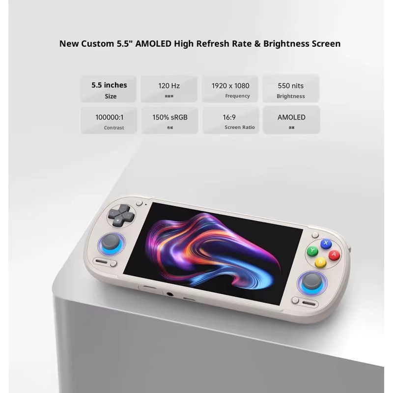 Retroid Pocket 6 RP6 Android Handheld-Spielkonsole mit 5,5 Zoll 1080P 120Hz AMOLED-Bildschirm, 6000mAh Akku und Hall-Effekt-Triggern in Orange - Bild 2