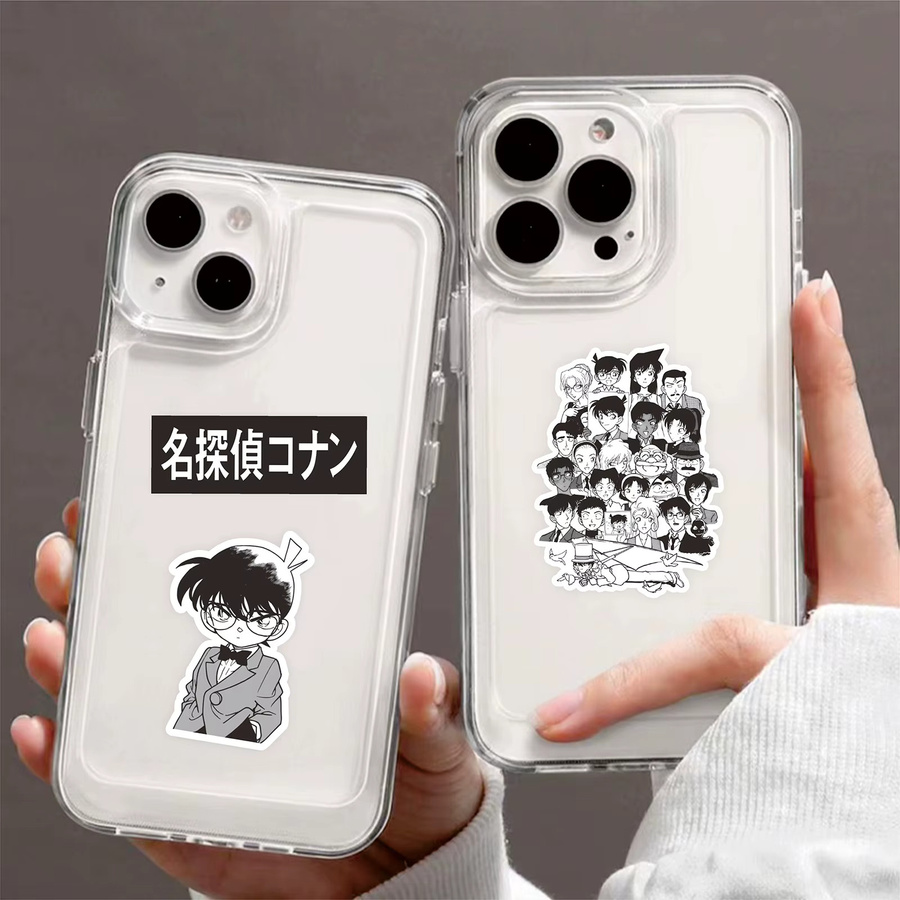 84 Stück Detektiv Conan Anime Aufkleber Set von Keeppley in Schwarz und Weiß aus wasserfestem PVC für Laptop, Telefon und Schreibwaren - Bild 5