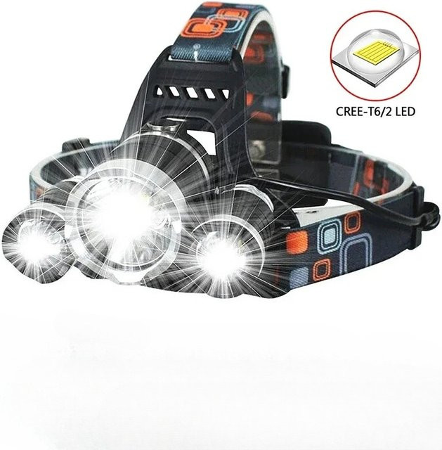 ESMARTER LED-Kopflampe mit COB-Technologie, wiederaufladbare Angler-Stirnlampe in Schwarz für Outdoor, Jagd und Camping - Bild 1