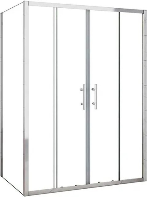 Duschparadies Duschkabine mit Schiebetür und Seitenwand aus ESG Sicherheitsglas, Farbe: Transparent/Silber, B/T: 140 x 90 cm, Höhe: 190 cm - Bild 1