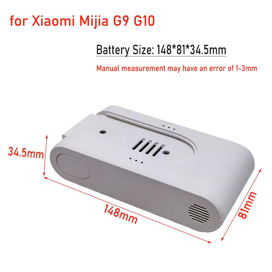 Wiederaufladbarer Lithium-Ionen-Akku für Xiaomi Mijia G9 G10 1S R10 Staubsauger, 25,2 V, 5000 mAh, Weiß - Bild 2