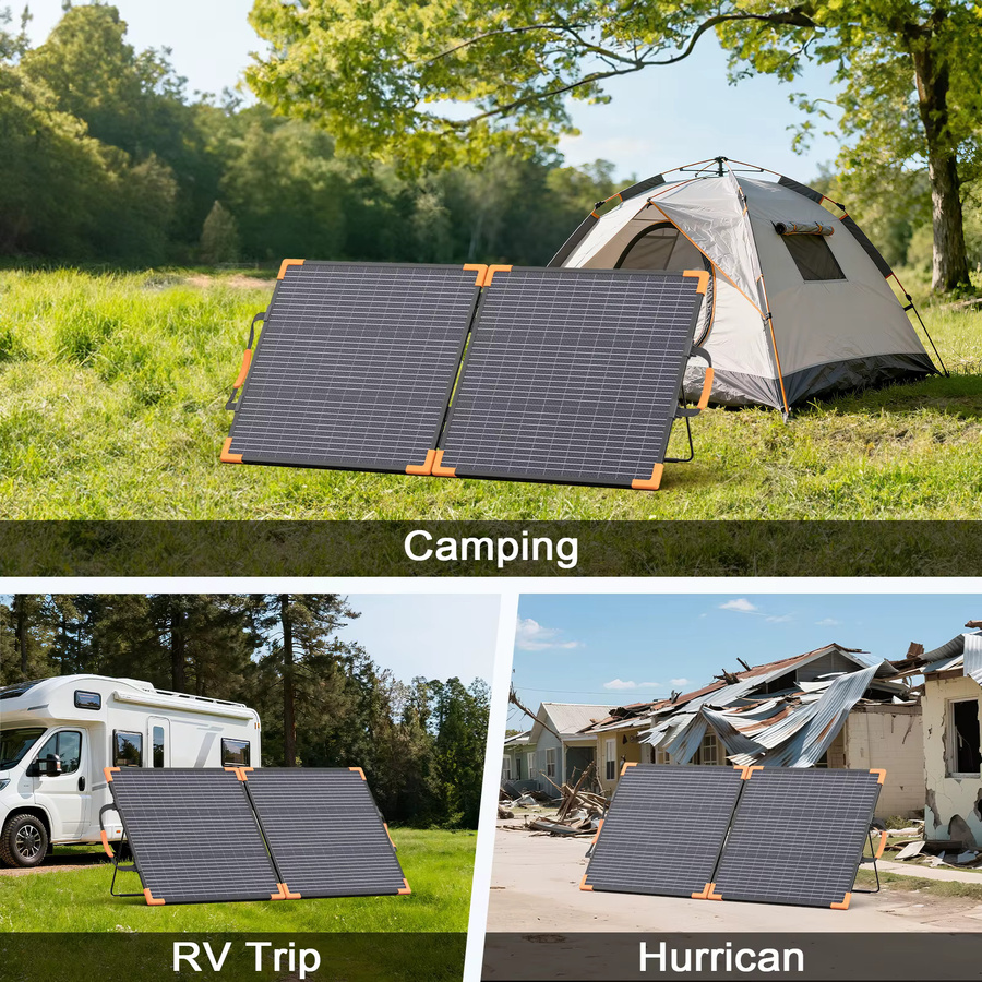 MHPOWOS Bifaziales Solarmodul Set in Schwarz, Tragbares Solarladepanel für Camping und Outdoor-Tourismus - Bild 6