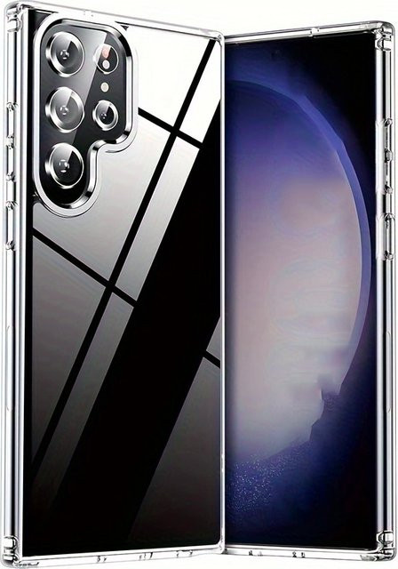 Transparente Handyhülle für Samsung Galaxy S22, S23 und S24 Ultra mit weicher Stoßstange und Hard PC Rückseite - Bild 1