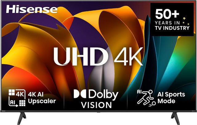 Hisense 58A6N Smart-TV mit 146 cm (58 Zoll) LCD-LED-Technik, 4K Ultra HD, Sprachsteuerung, Schwarz - Bild 1