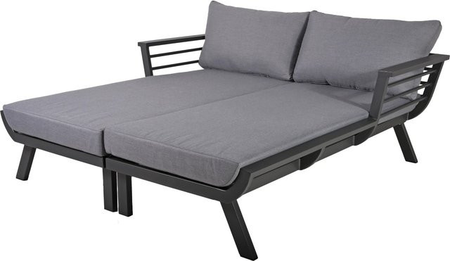 Garden Pleasure Doppelliege Delia aus Aluminium mit Auflagen in Anthrazit, B/H/T: 174 x 62 x 68 cm - Bild 1