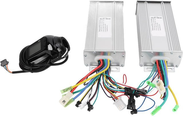 Aimo Dualantrieb-Kit für Elektrofahrräder mit 36V 48V 1000W bürstenlosem Motor, Geschwindigkeitsregler und wasserdichtem LCD-Anzeigemeter in Silber - Bild 1