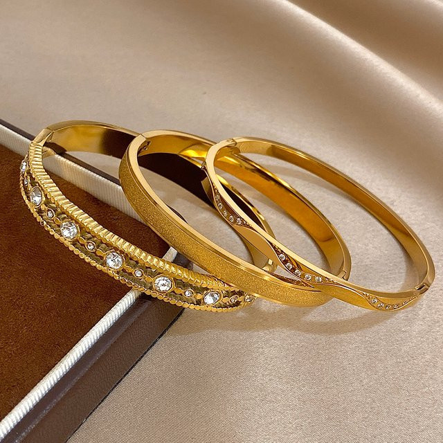 Lifefontier Armband Manschette, Gold, Zirkonia, Unisex - Bild 1