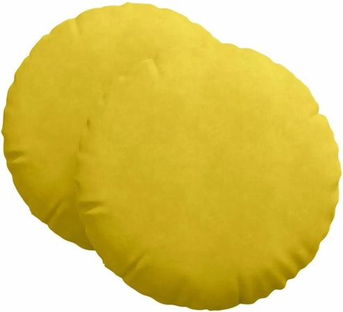 vidaXL Sitzkissen 2er Set aus Samt in Gelb, rund, Durchmesser: 80 cm, Höhe: 29 cm