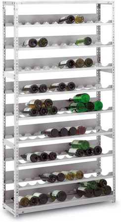 PROREGAL Weinregal mit Schraubsystem in Lichtgrau, 7 Ebenen für 133 Flaschen, H x B x T: 150 x 100 x 30 cm
