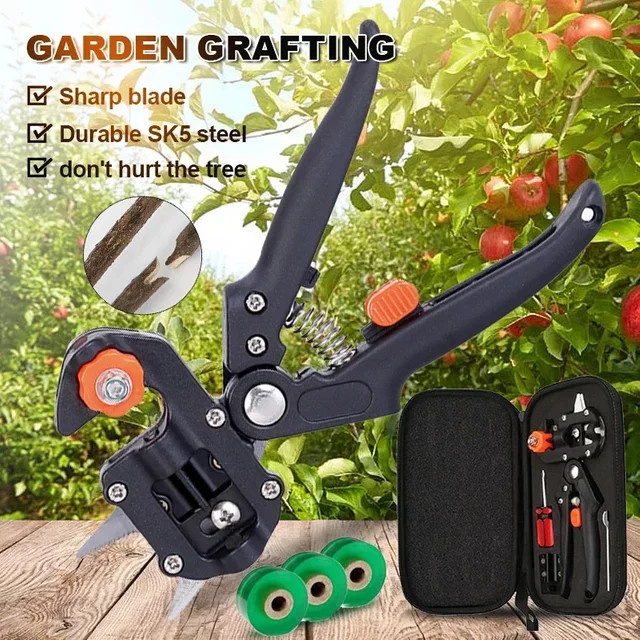 Deli Professionelle Gartenschere für Pfropfung und Obstbäume in Schwarz - Bild 1