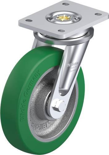 Blickle Lenkrolle LO-GST 200K in Grün und Silber mit 200 mm Rad-Durchmesser und 800 kg Tragfähigkeit - Bild 1