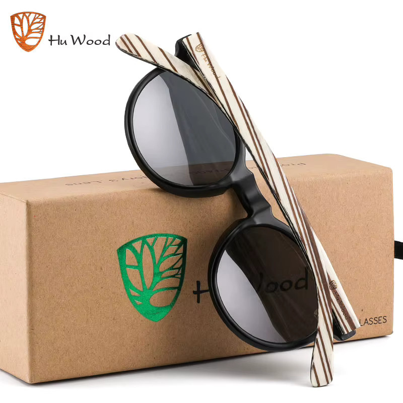 Hu GR8003 Sonnenbrille, Holz, rund, Vollrand, pink, Unisex, polarisiert - Bild 2