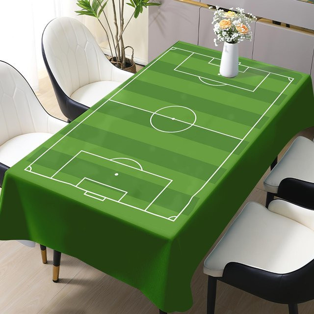 JMG Household Supplies Tischdecke Fußballfeld Design in Grün, Rechteckig, B: 100 cm, L: 160 cm - Bild 1