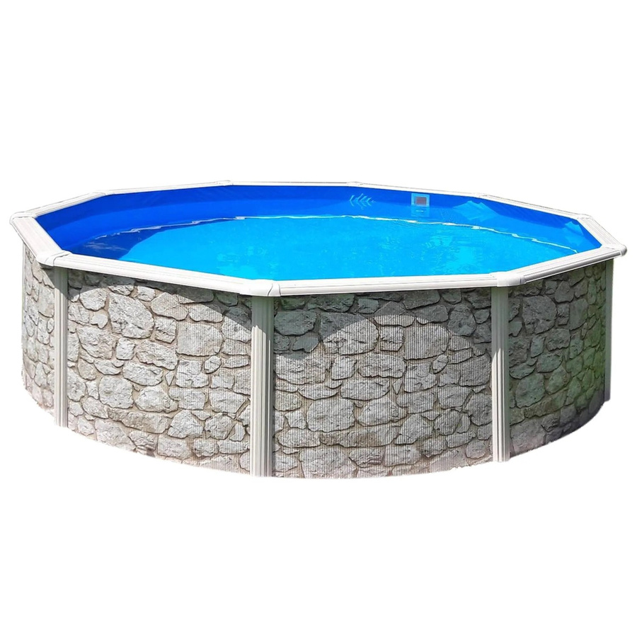 Waterman Stahlwandpool Rund in Blau und Grau Blau mit Steinoptik Folie, Durchmesser: 460 cm, Höhe: 120 cm - Bild 2