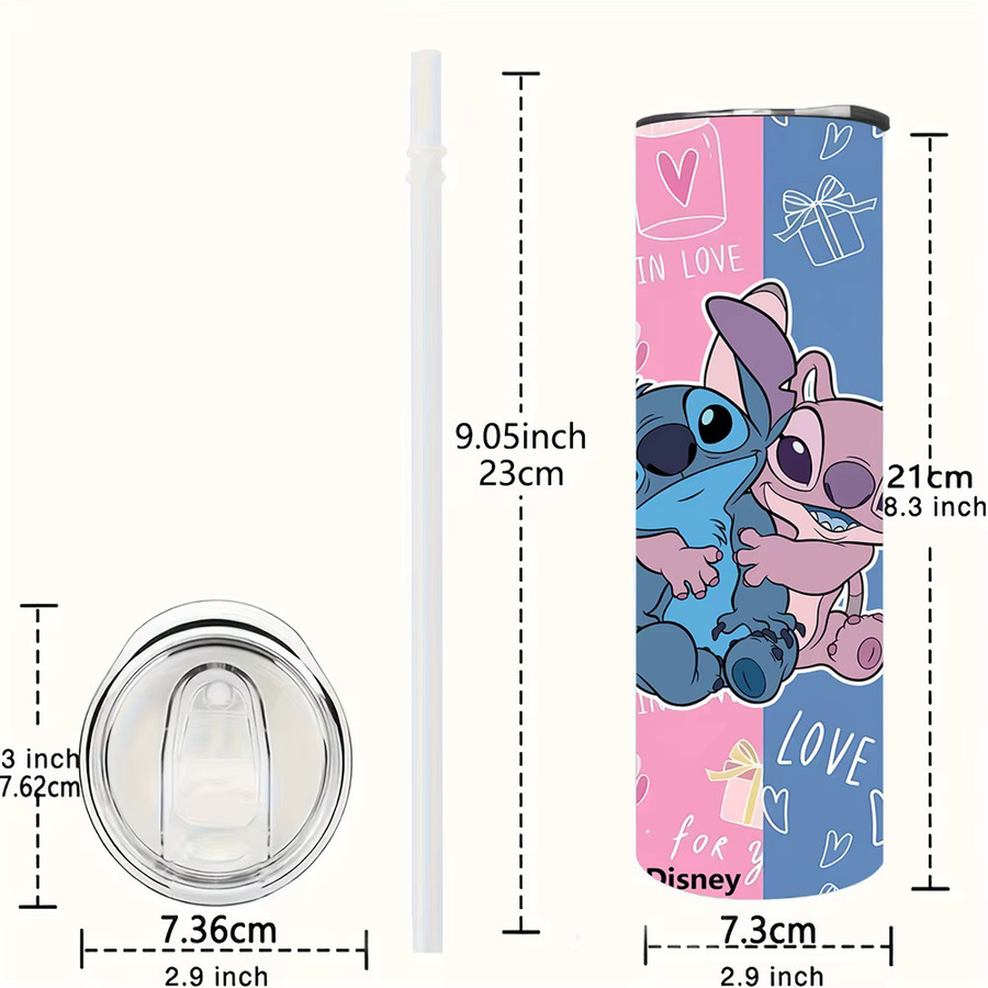 Disney Lilo & Stitch Isolierter Edelstahl-Becher Tumbler, Multicolor, 20oz (ca. 591 ml) - Bild 2