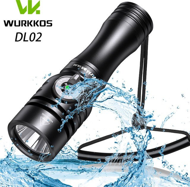 Wurkkos DL02 Professionelle Tauchlampe mit SFT70 LED, 3000 Lumen, 21700 Akku, Schwarz, Unterwasser-Arbeitsleuchte mit Drehmagnet - Bild 1