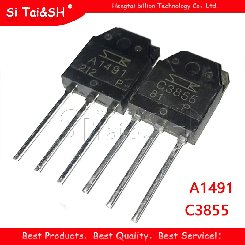 Si Tai&SH Integrierte Schaltung PNP TO-3P a1491 c3855 Schwarz 200V 10A 2 Stück - Bild 2